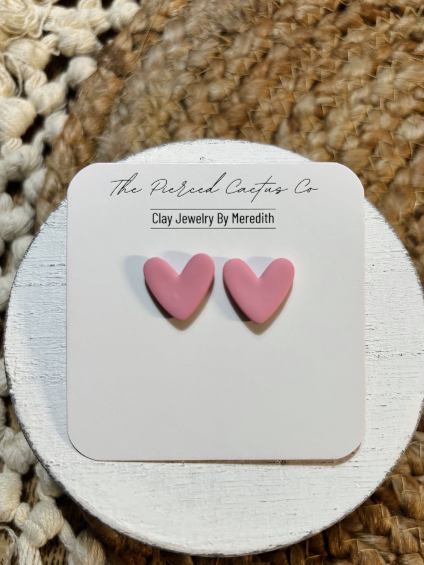 Light Pink Matte Heart Stud