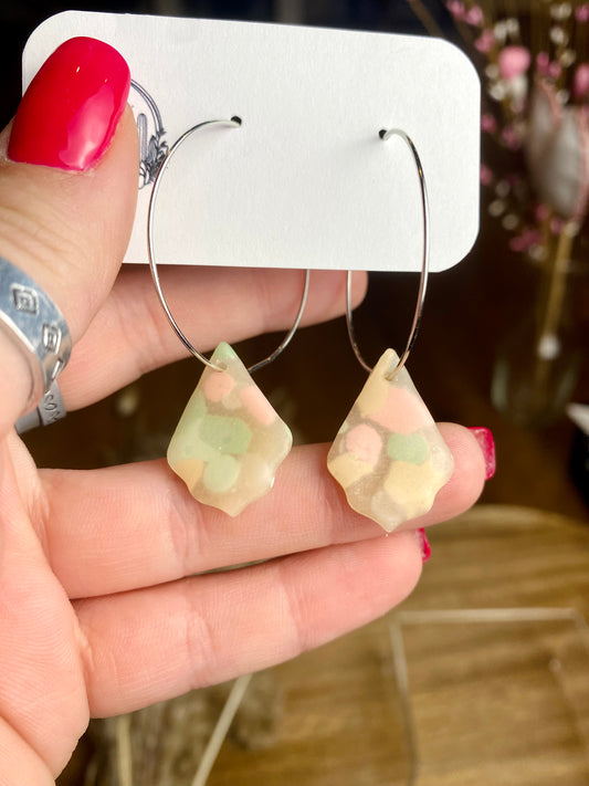 Silver Spotted Translucent Hoop