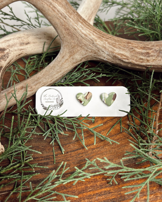 Camo Heart Stud