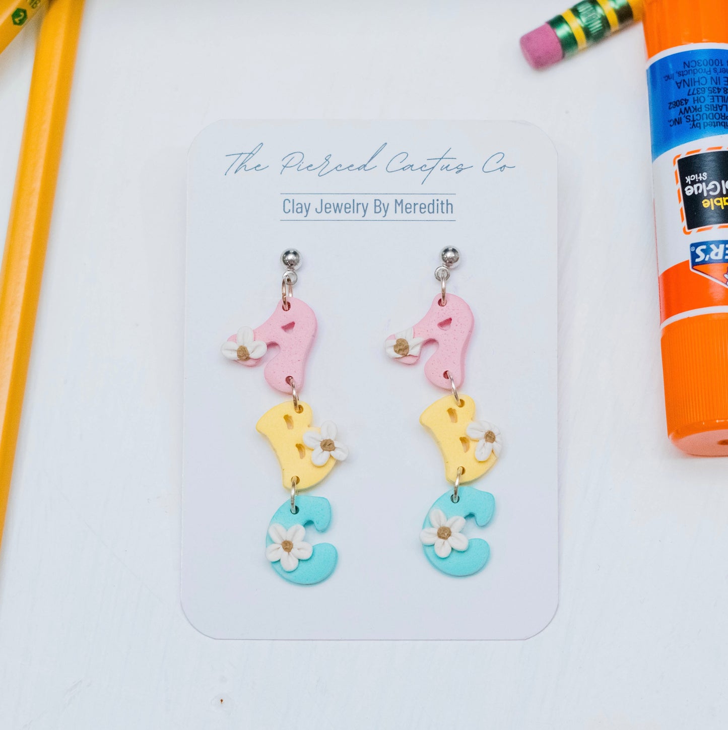 Floral School Letters Dangle