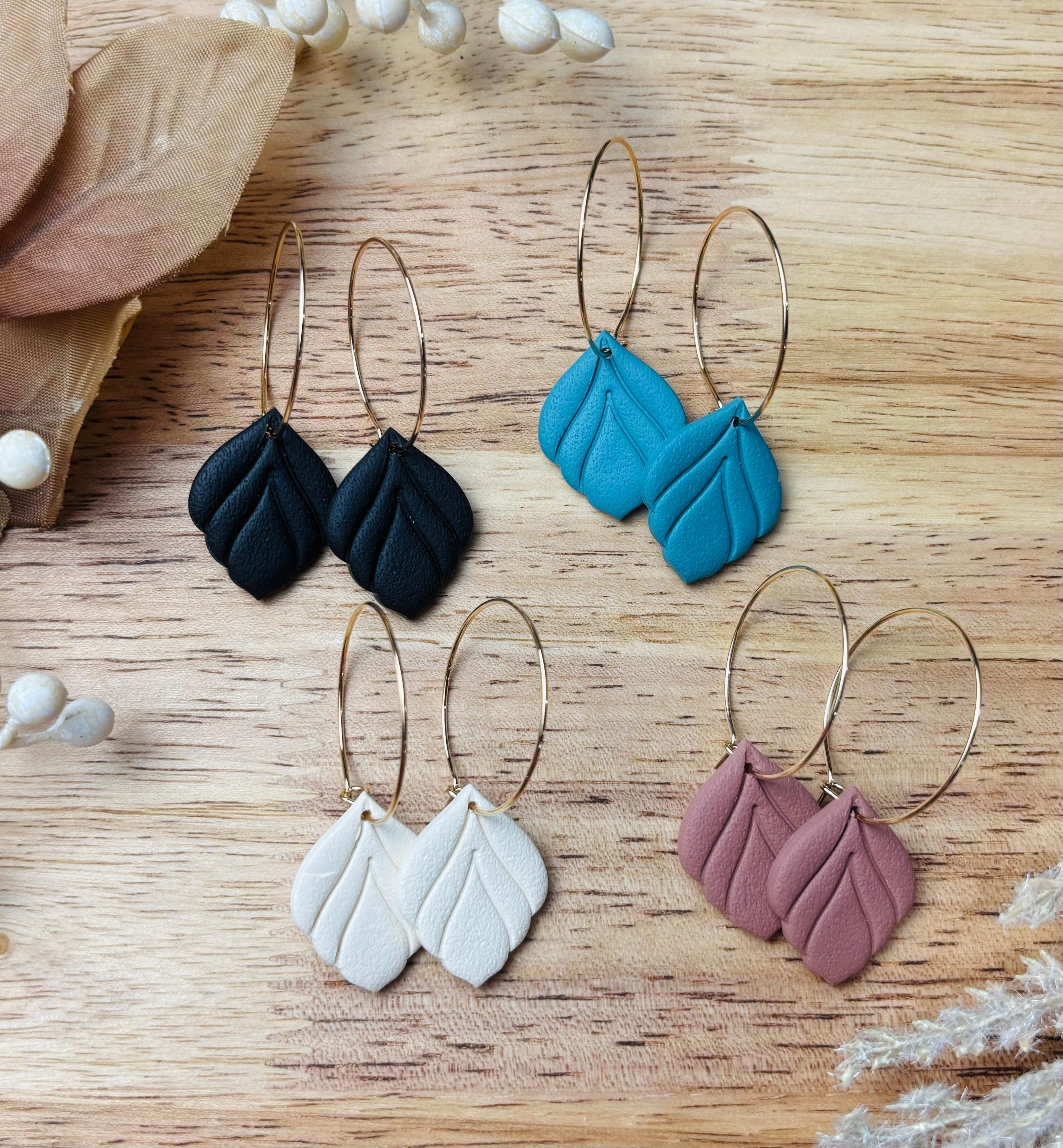 Fall Colored Textured Hoops