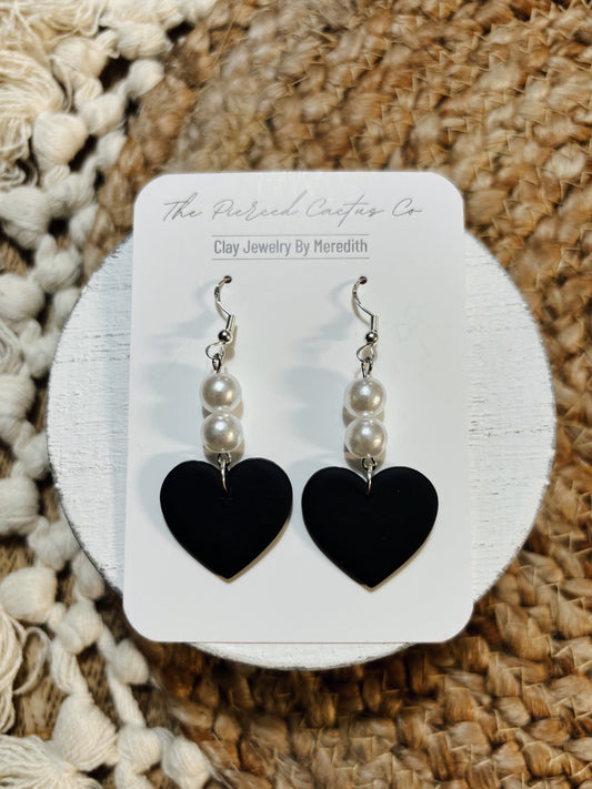 Black Pearl Heart Dangle