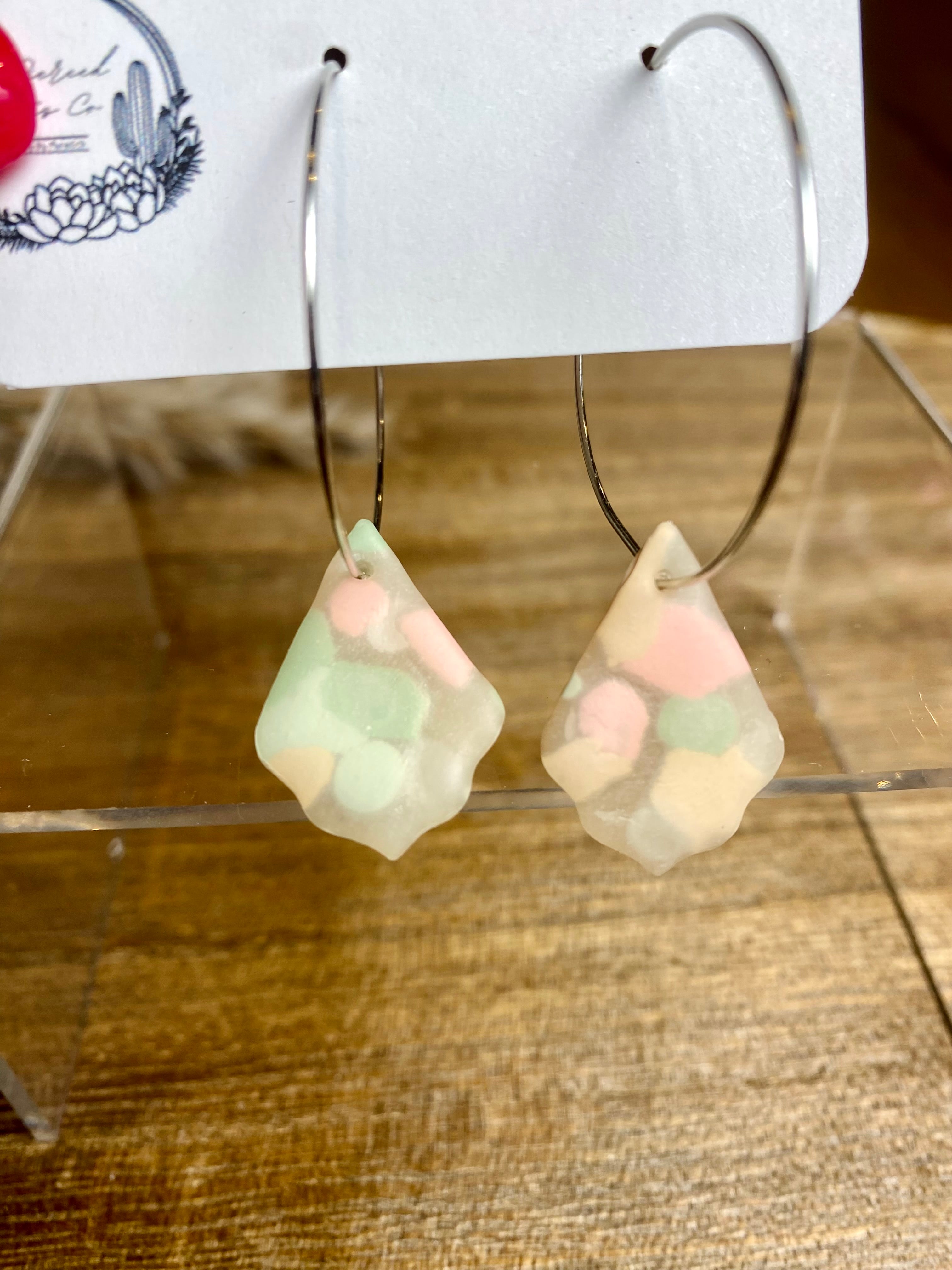 Silver Spotted Translucent Hoop