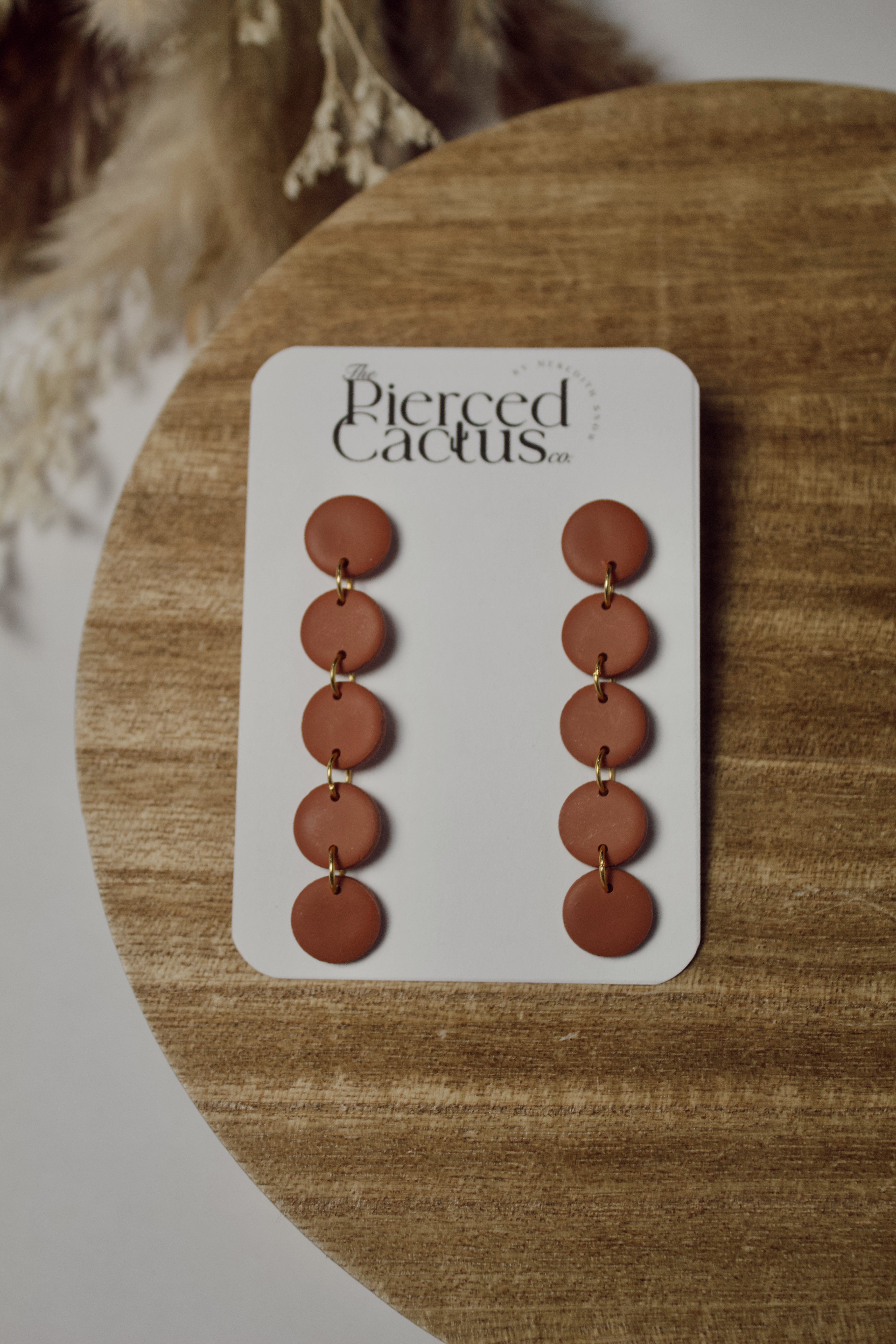 Terra Cotta Orange Circle Drop Dangle