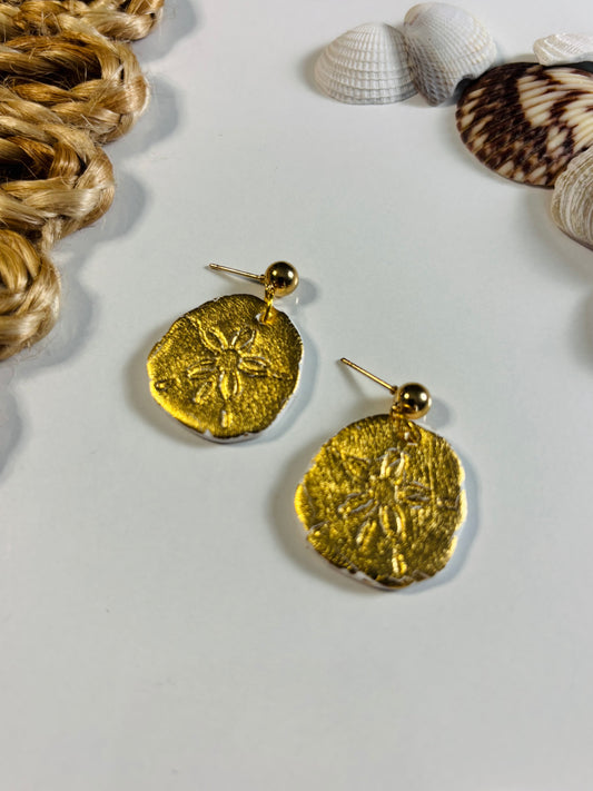 All Gold Sand Dollar Dangle