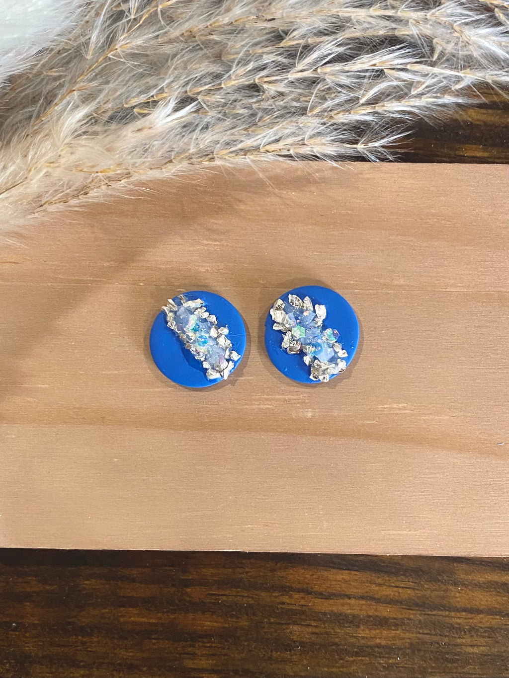 Blue Druzy Stud