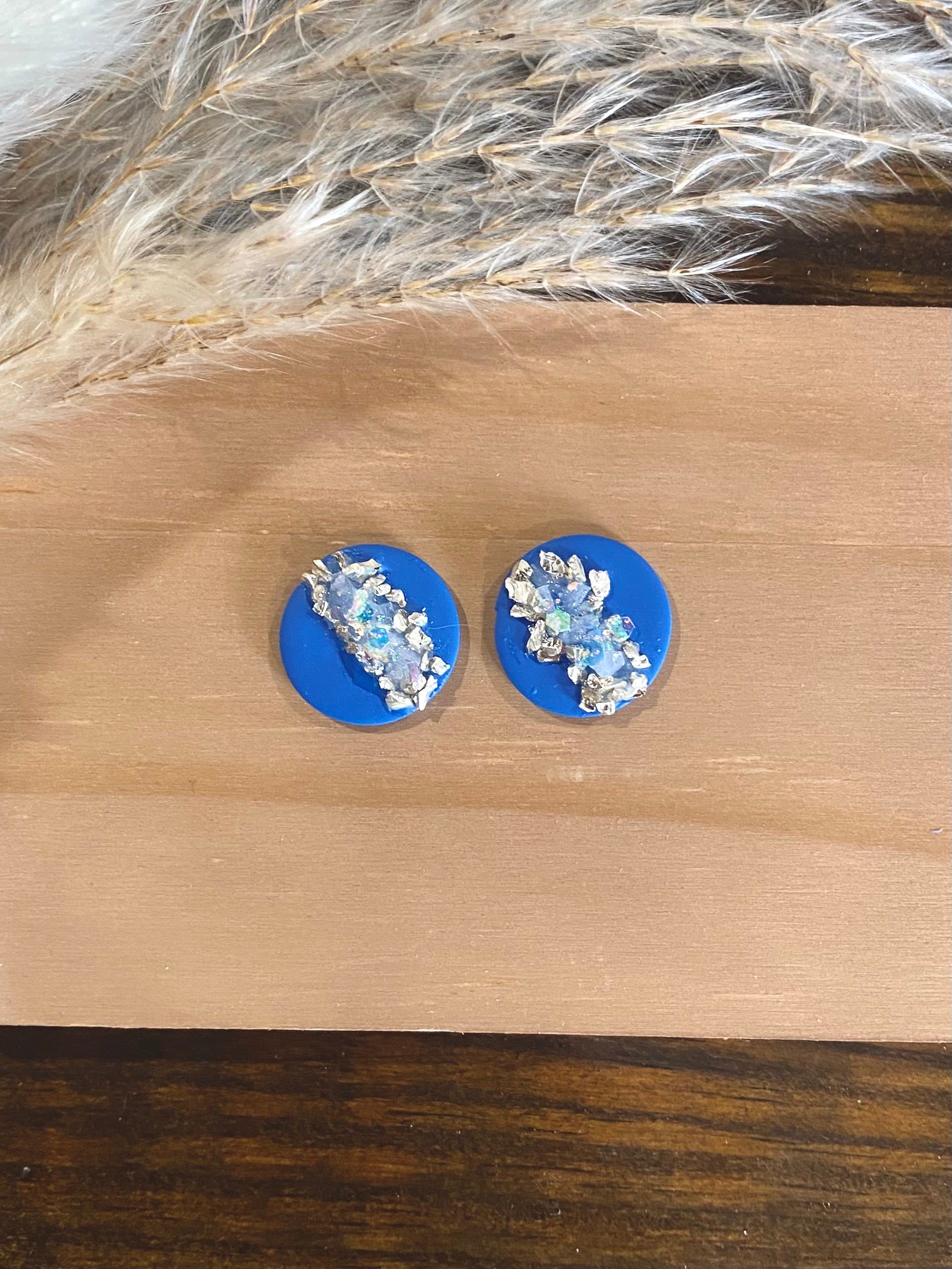 Blue Druzy Stud