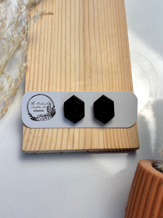 Black & Gold Speckled Stud