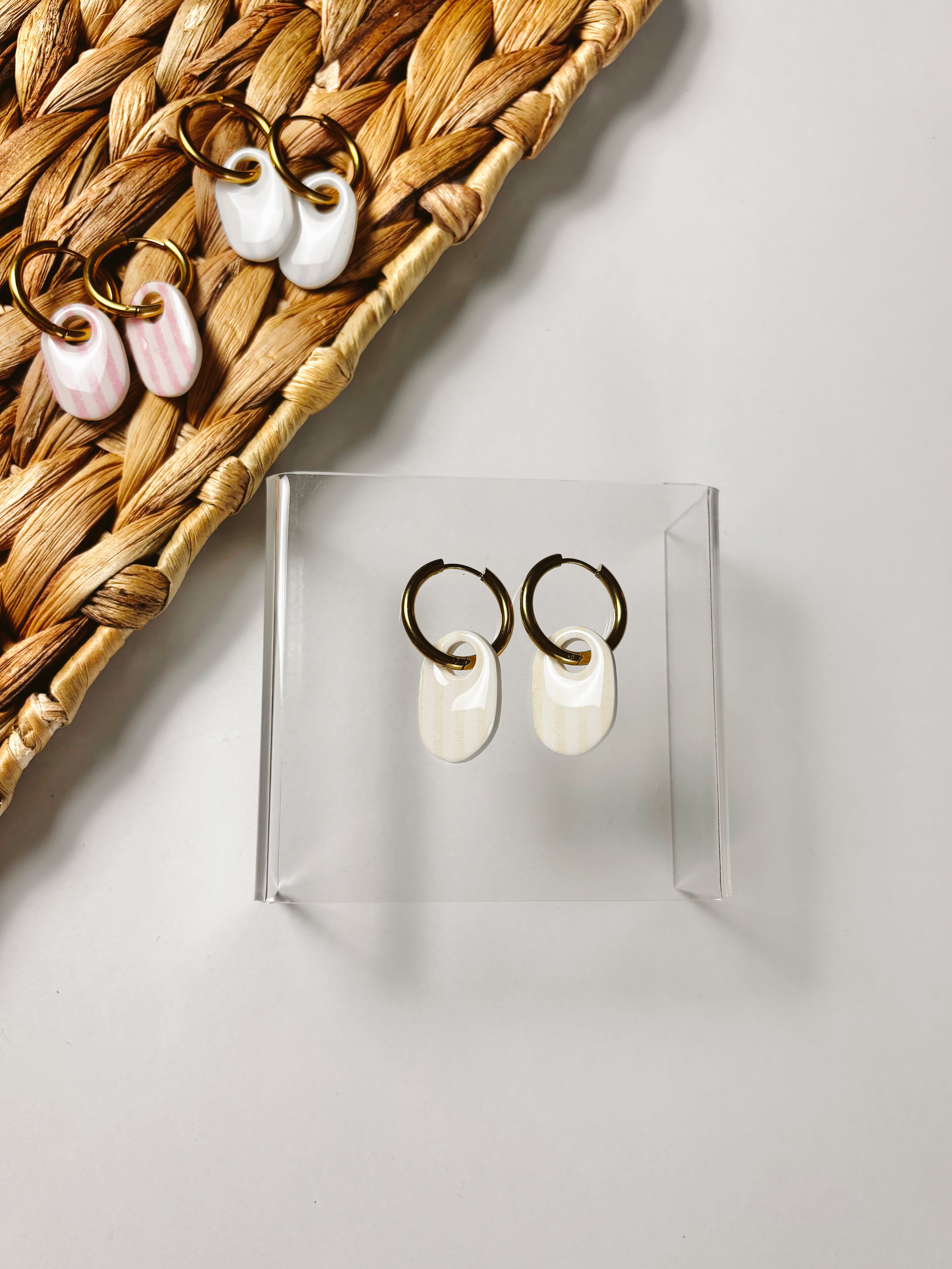 Pastel Oval Striped Hoops
