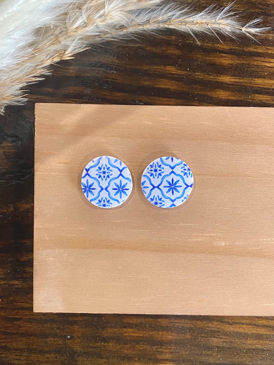 Large Glossed Tile Stud