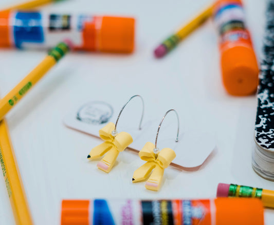 Mini Bow Pencil Hoops