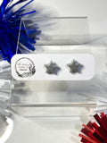 Silver Glittery Star Stud