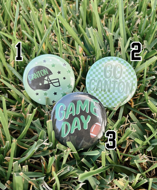 Custom Spirit Button Pins – Personalized Game Day Accessories | The Pierced Cactus Co.