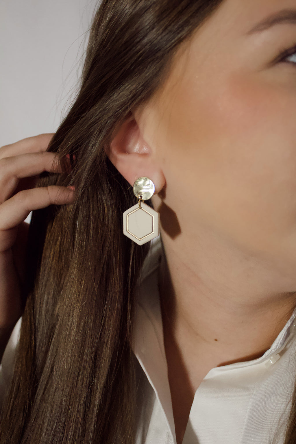 Dainty Cream & Gold Boho Dangle