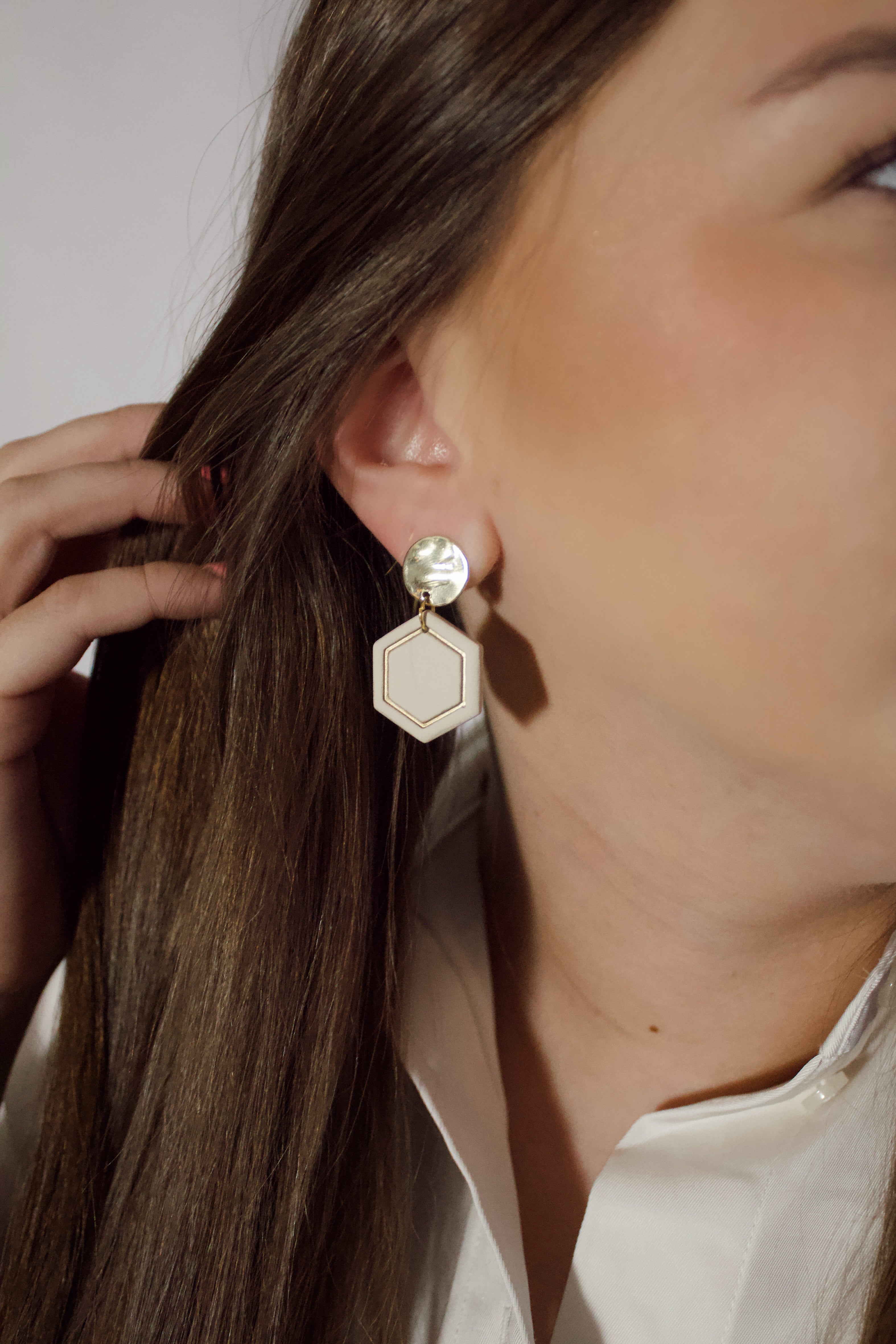 Dainty Cream & Gold Boho Dangle