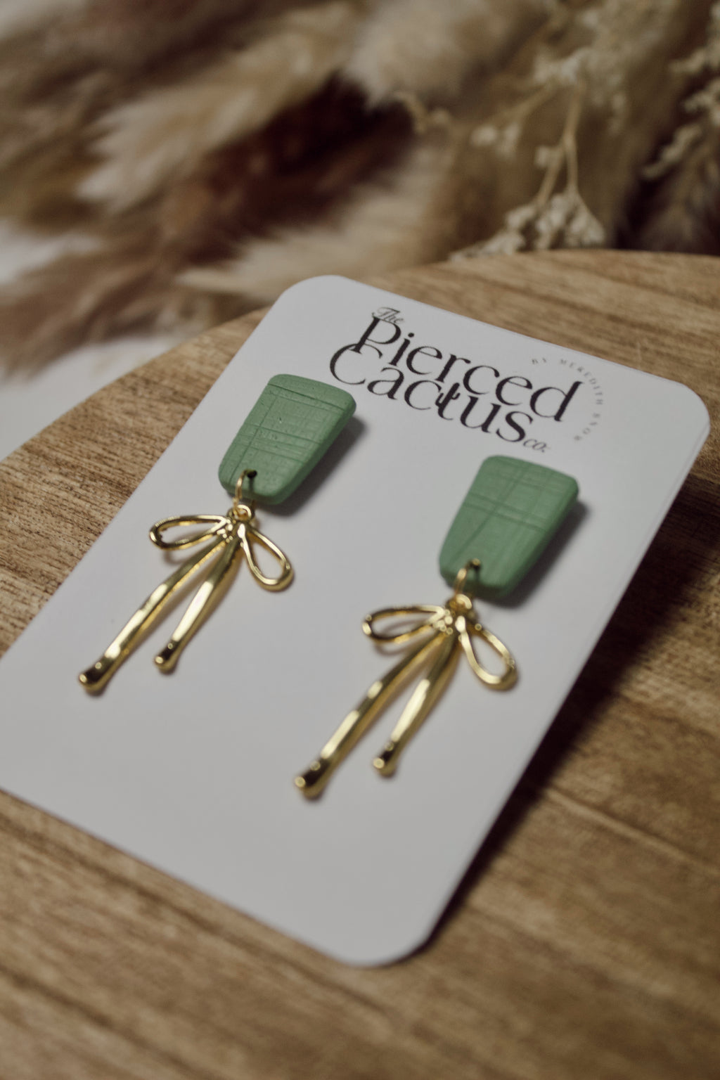 Green Dainty Bow Dangle