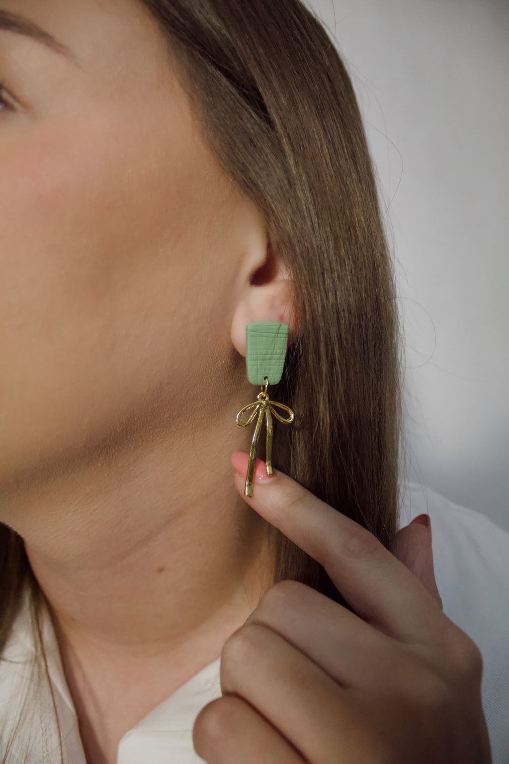 Green Dainty Bow Dangle