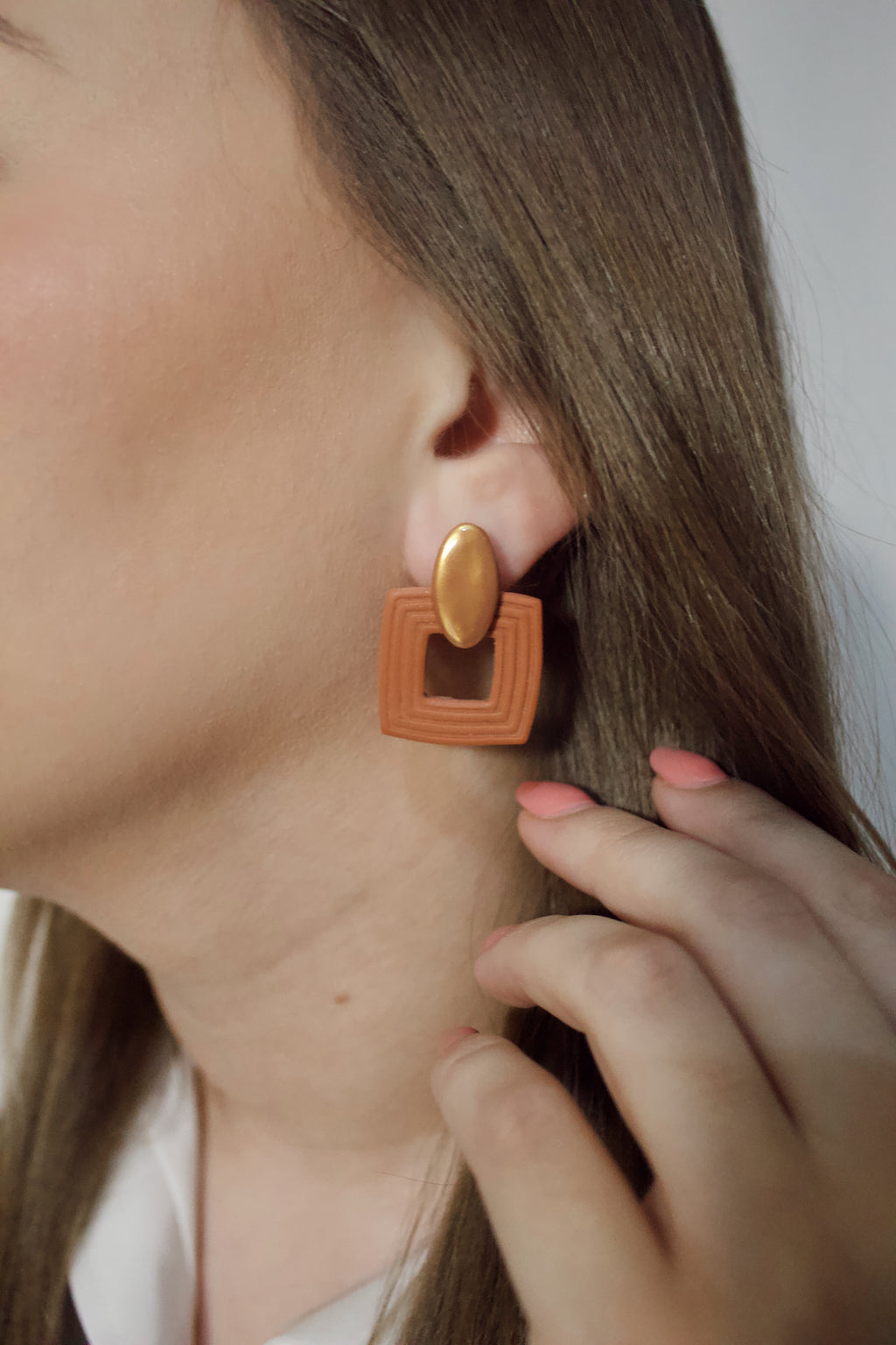 Terra Cotta & Gold Statement Dangle