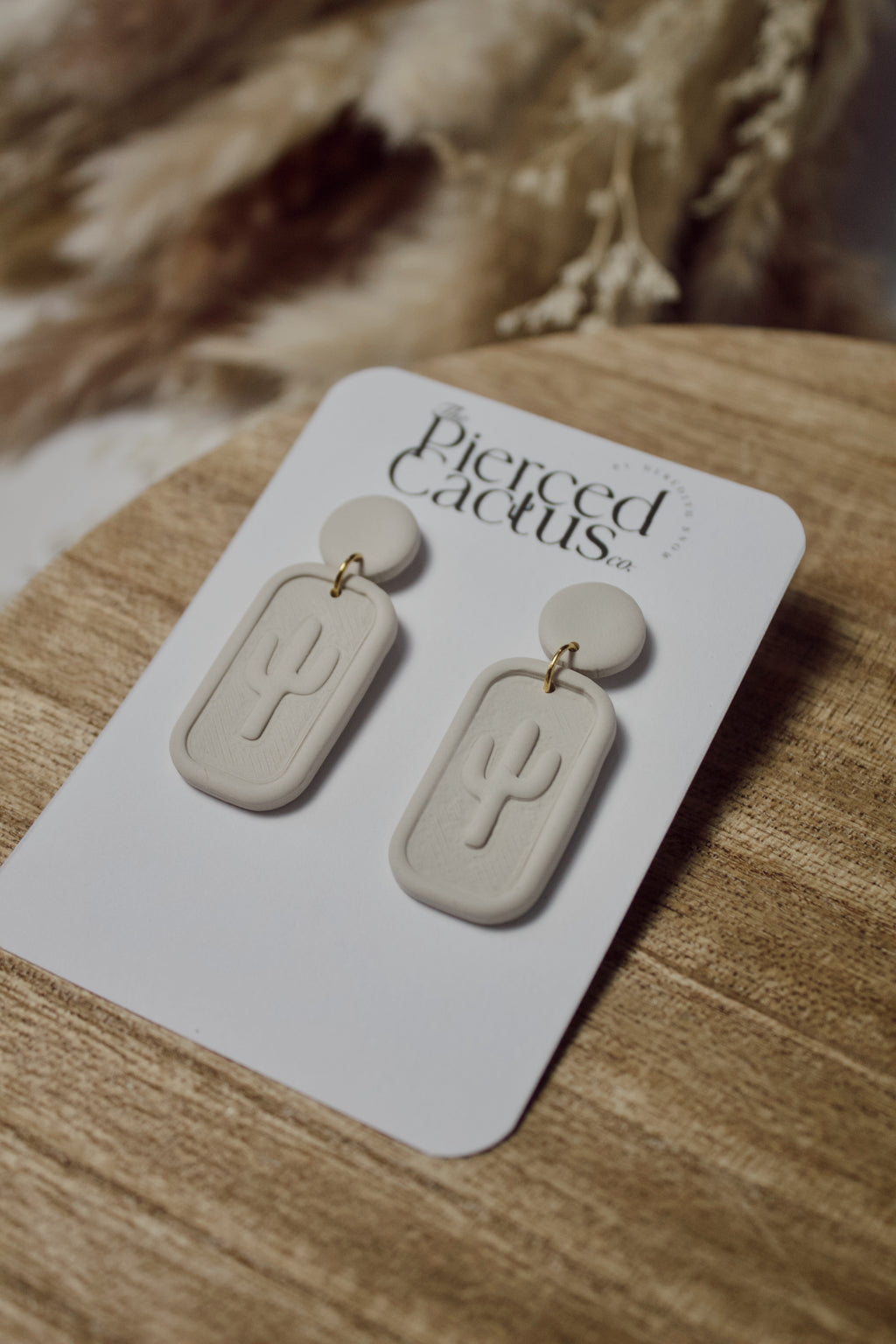 Cream Colored Cactus Dangle
