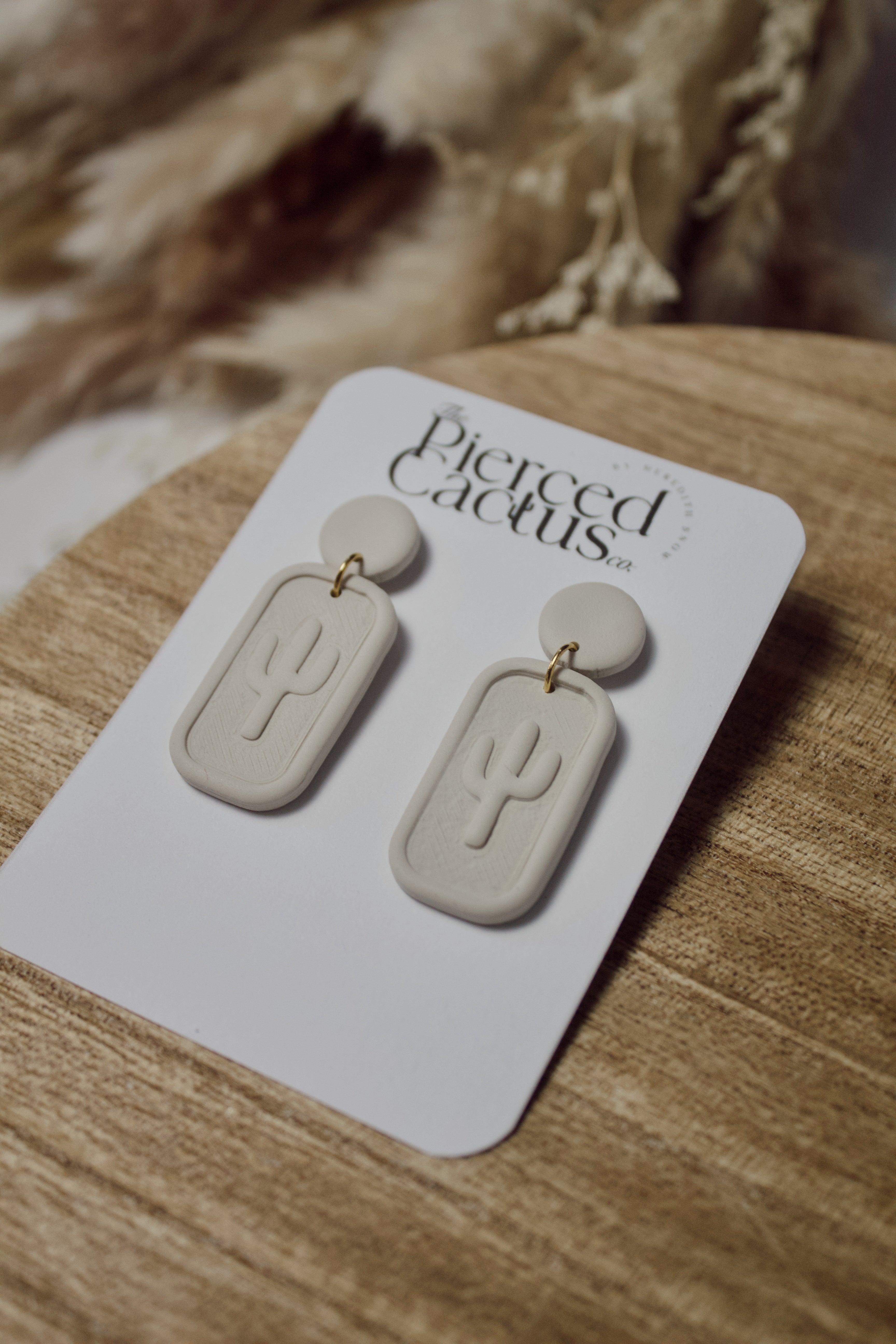 Cream Colored Cactus Dangle