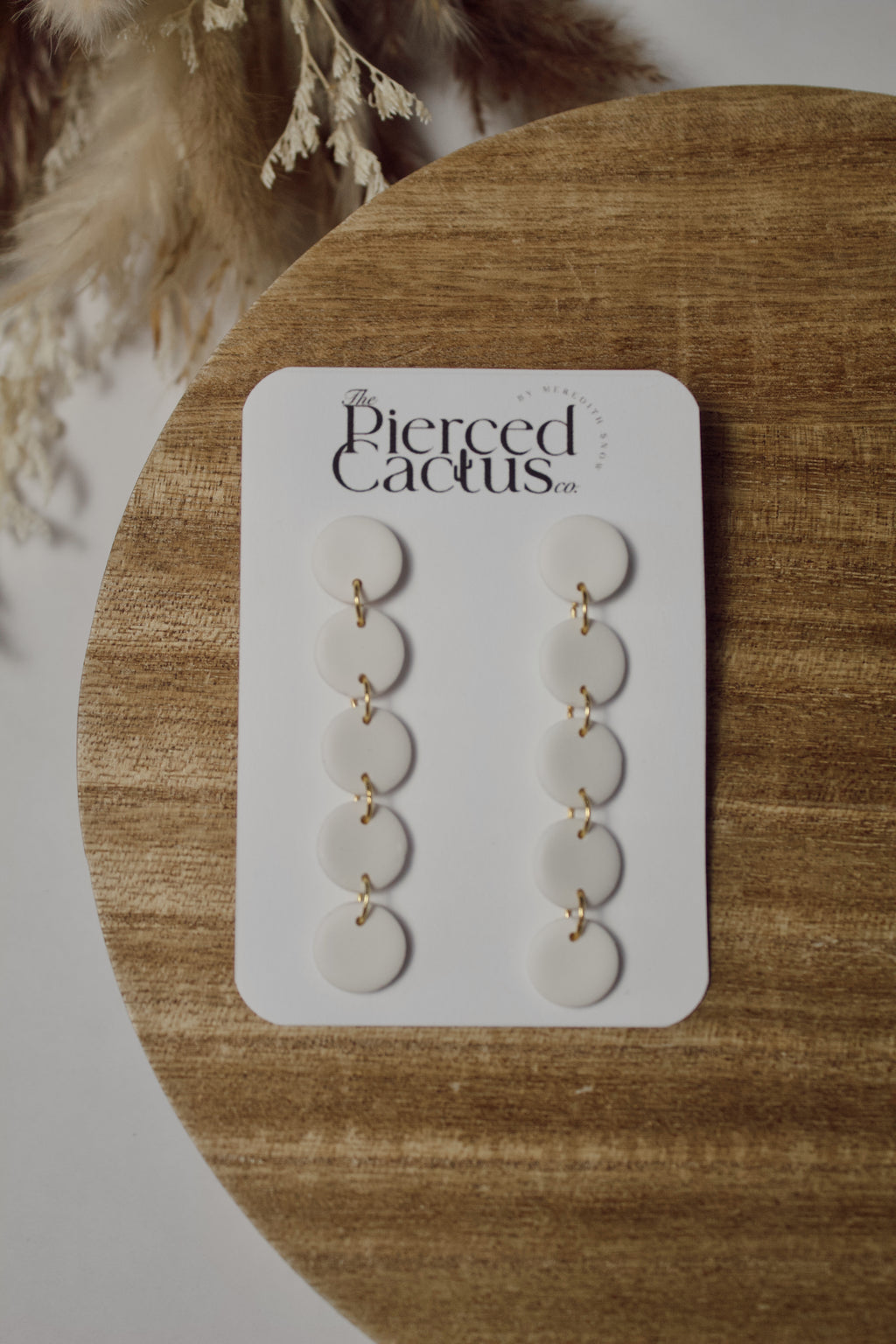 White Circle Drop Dangle