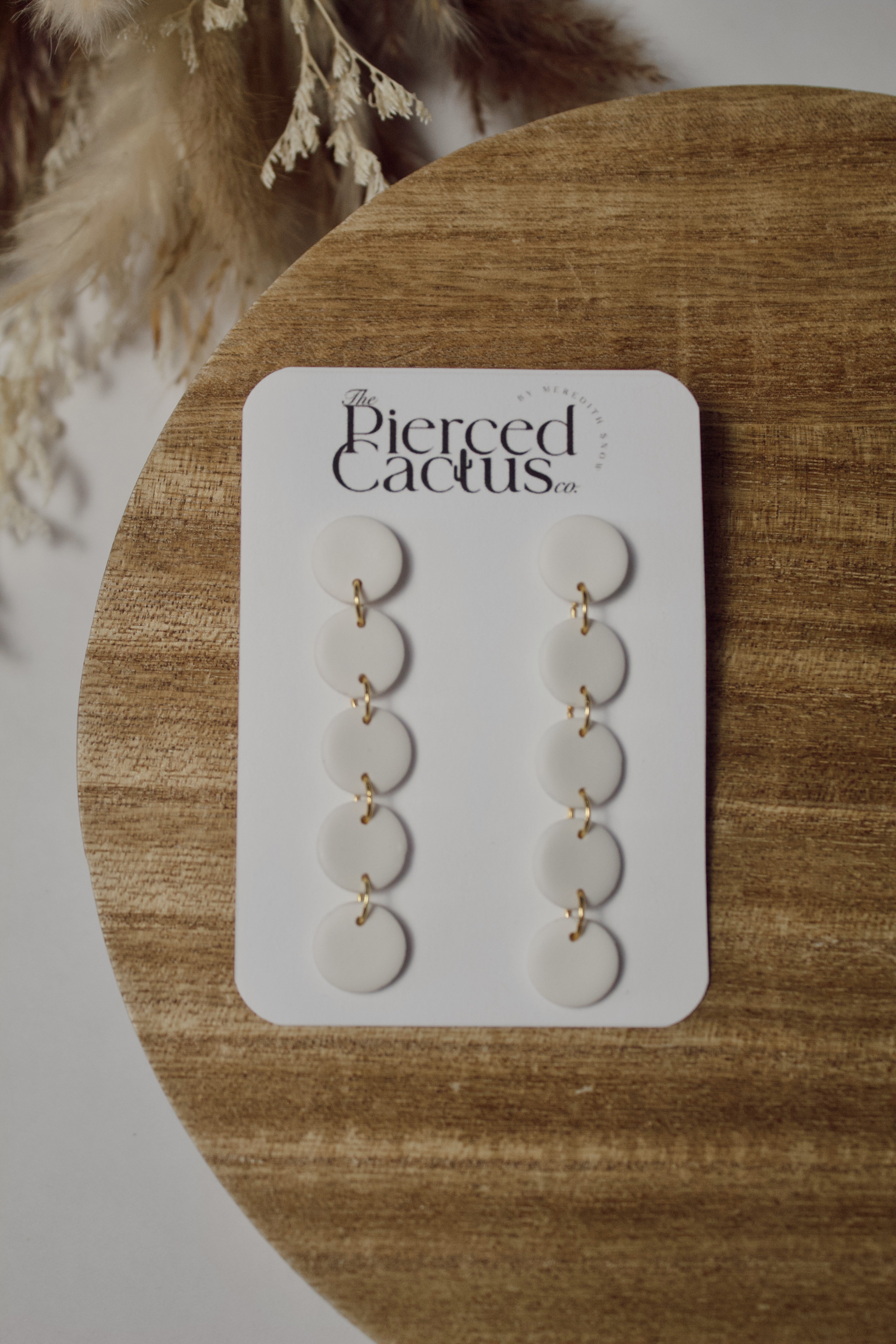 White Circle Drop Dangle