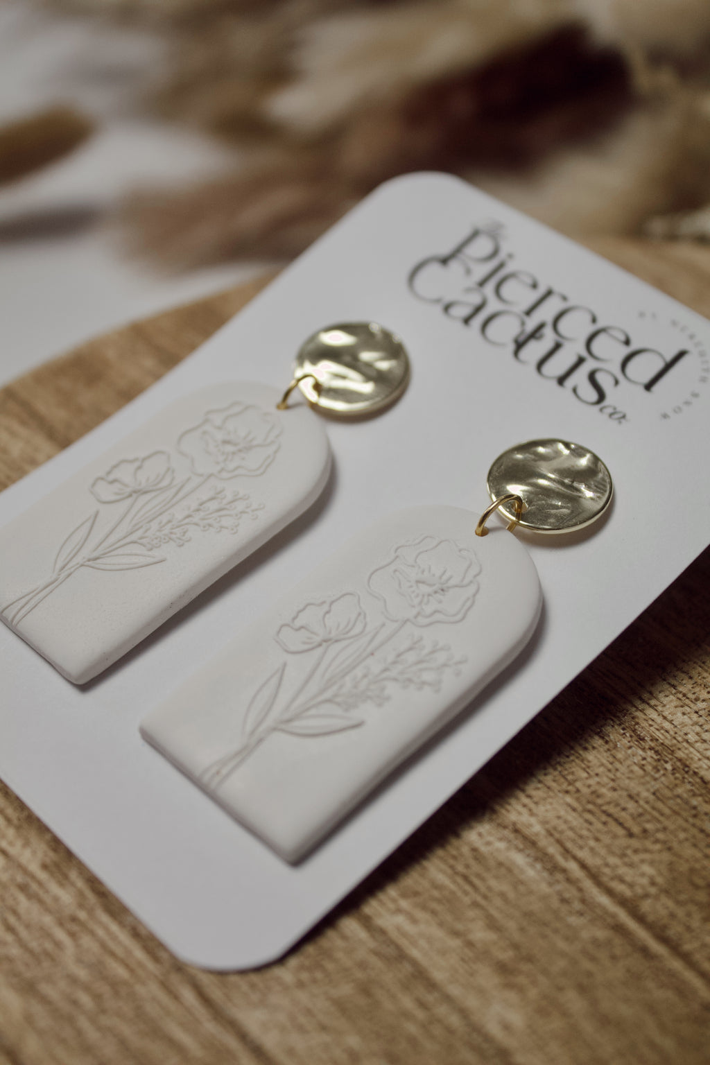 White & Gold Floral Dangle