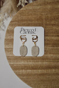 Tan & Gold Floral Dainty Dangle