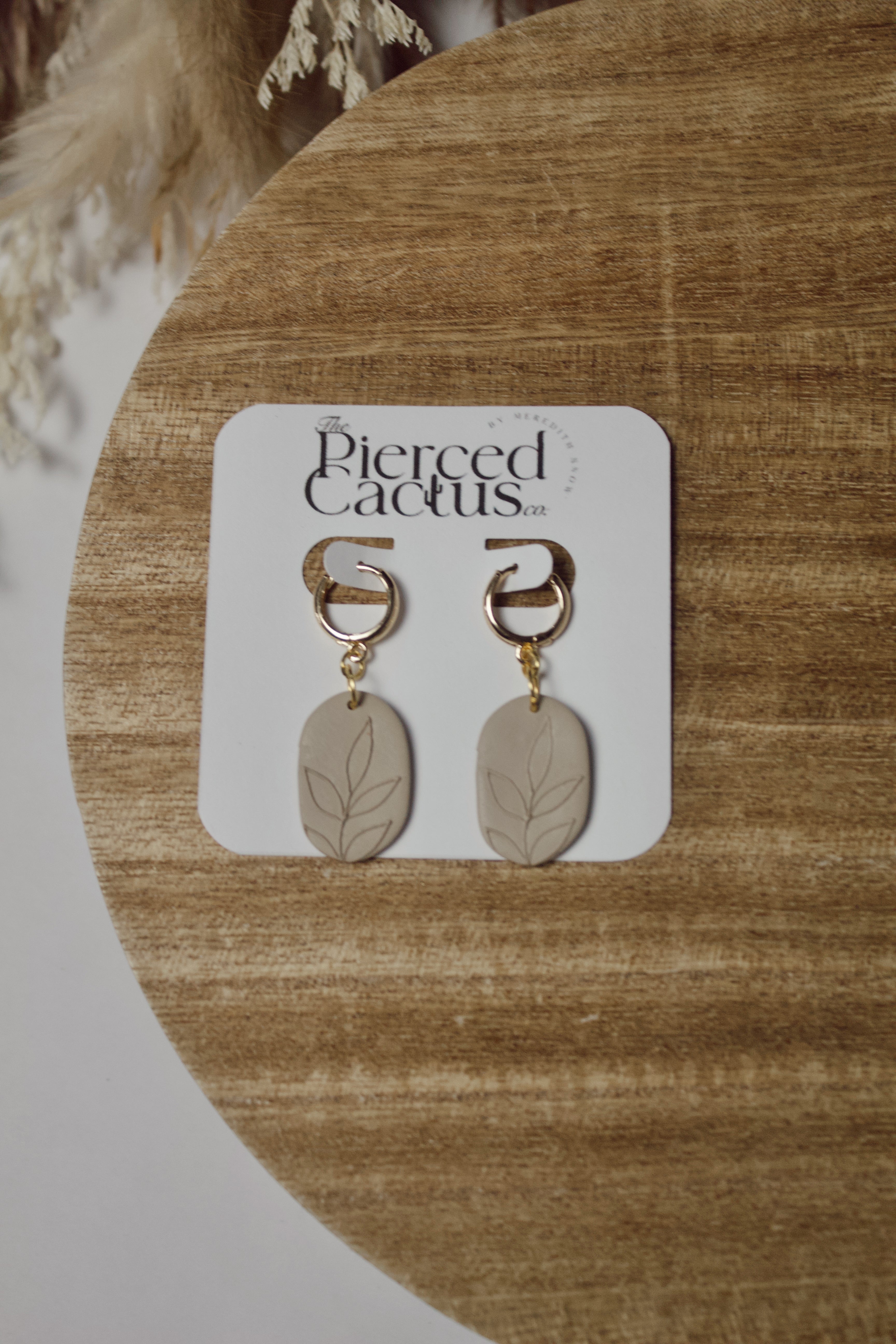 Tan & Gold Floral Dainty Dangle