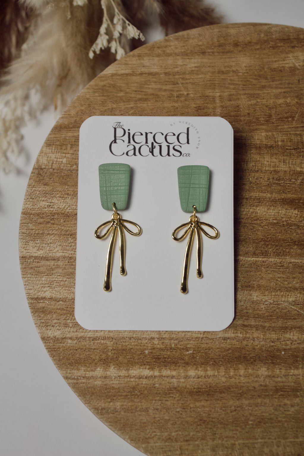 Green Dainty Bow Dangle