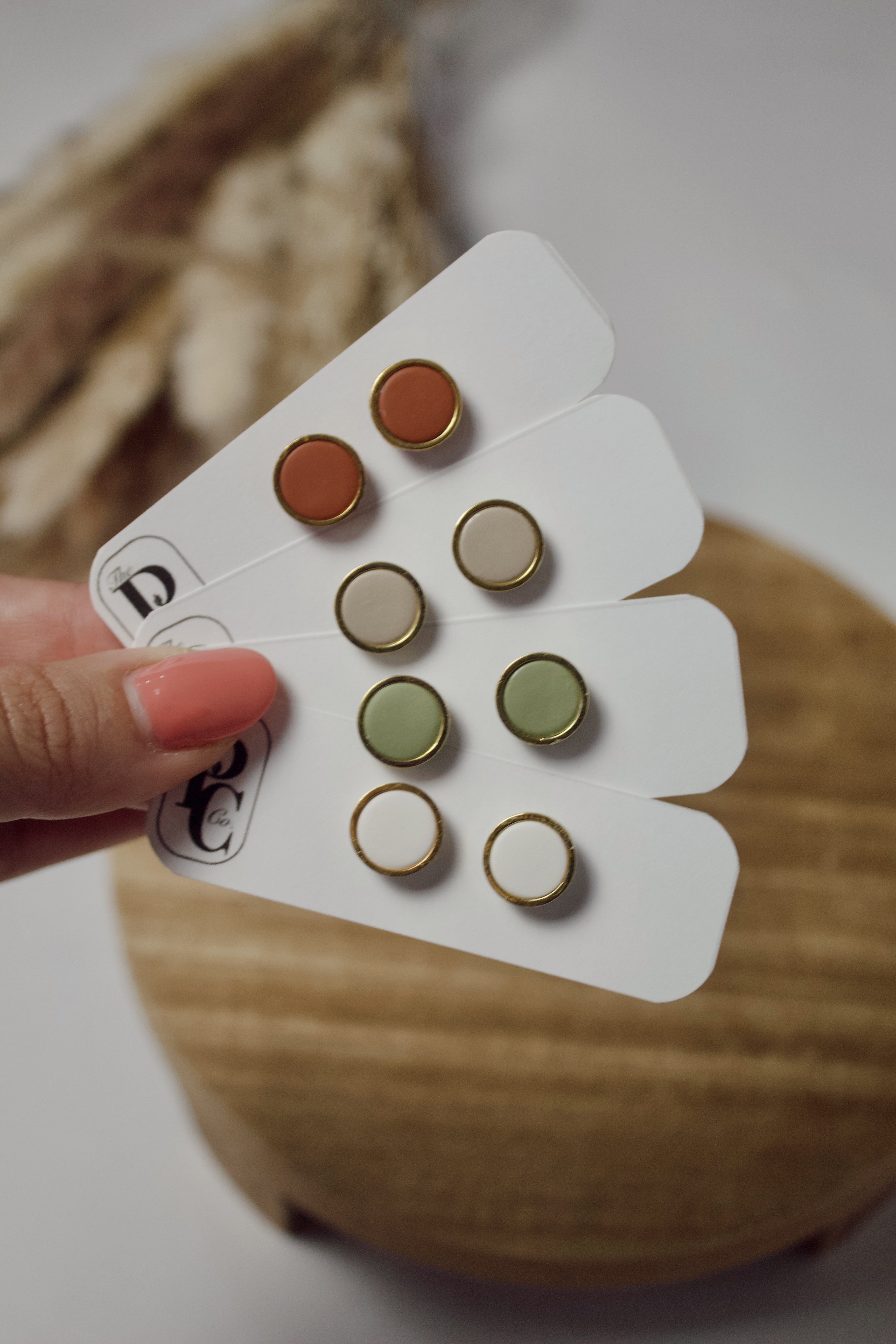 Matte & Gold Outlined Studs
