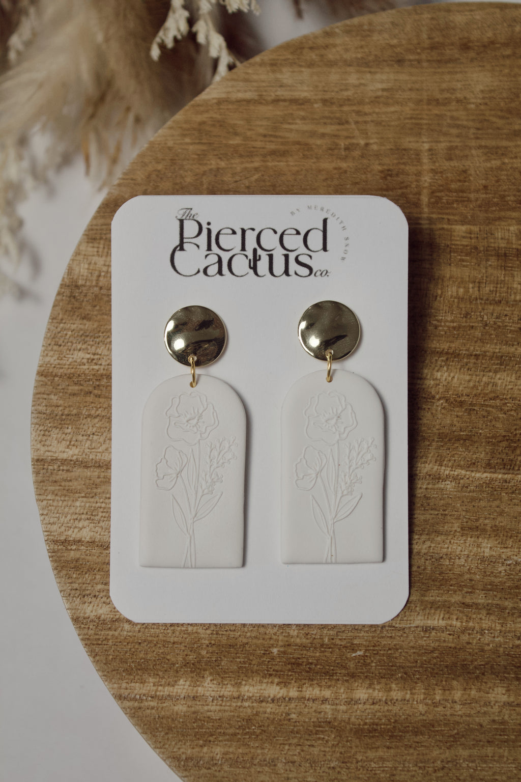 White & Gold Floral Dangle