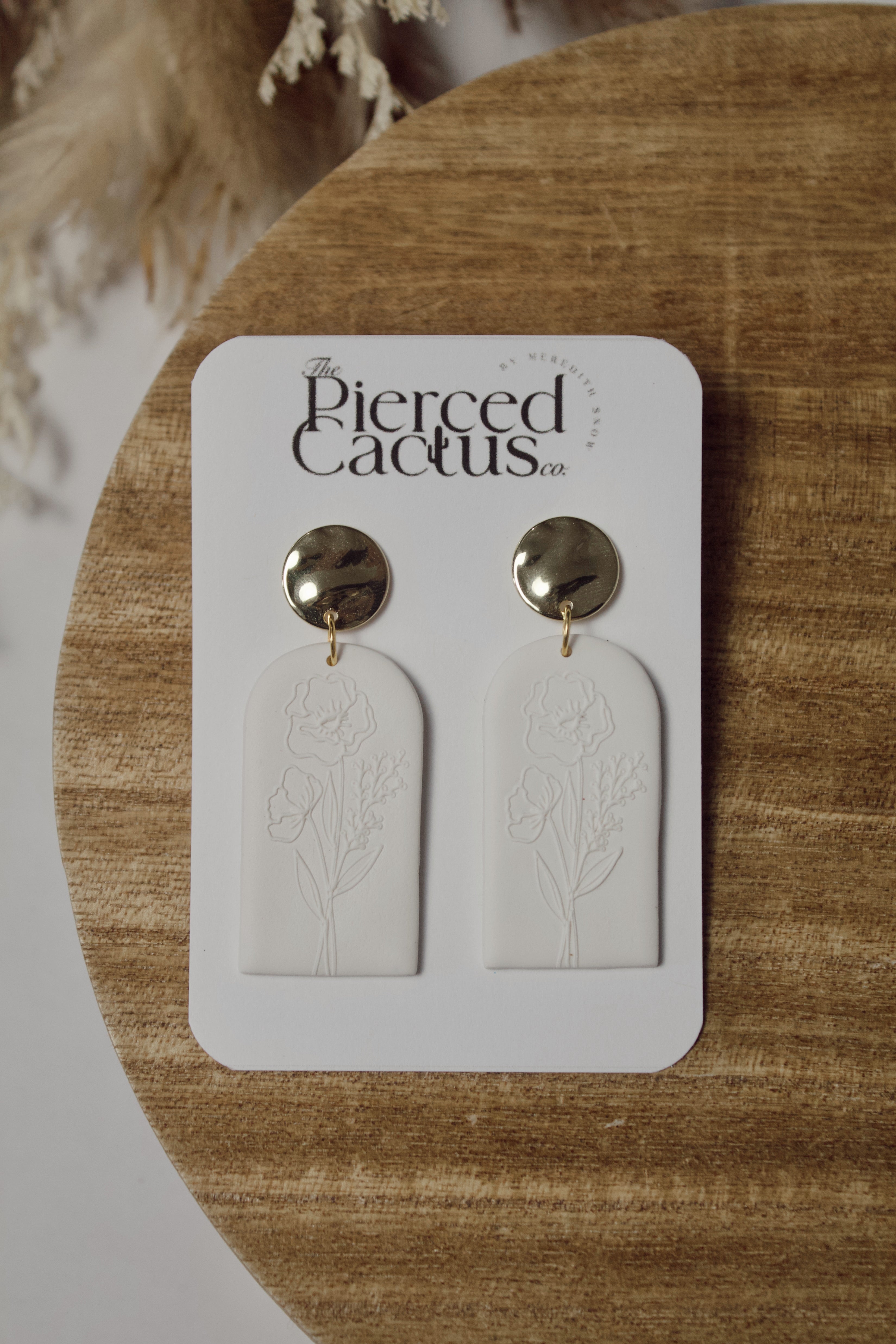 White & Gold Floral Dangle