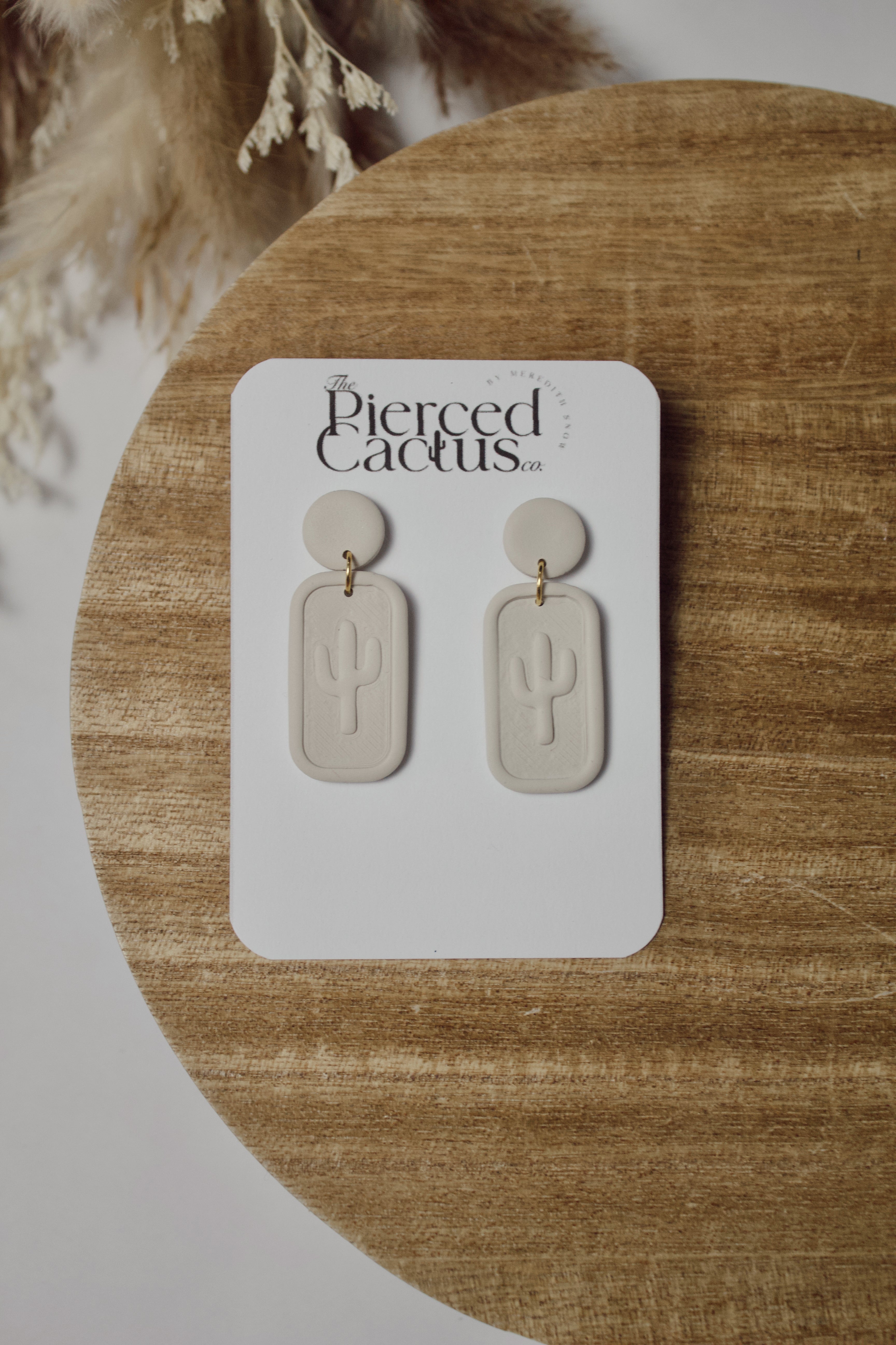 Cream Colored Cactus Dangle
