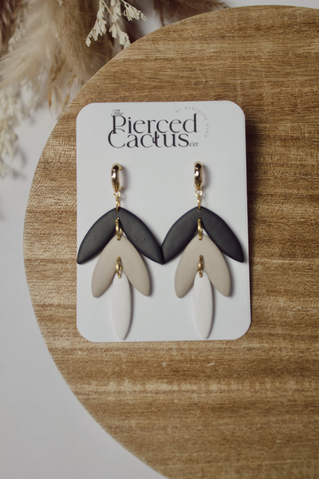 Black, Tan & White Elegant Dangle