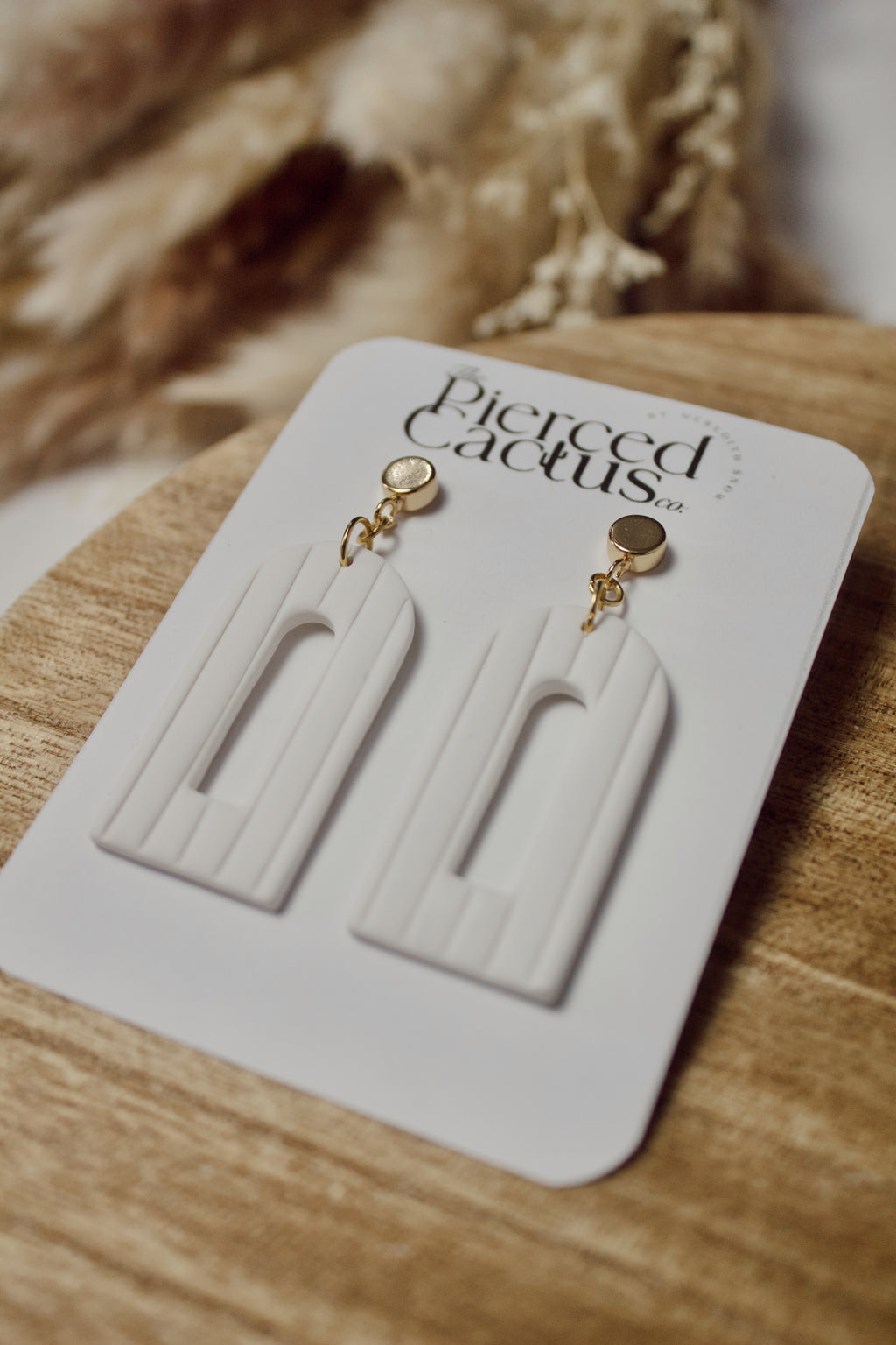 Modern White & Gold Dangle