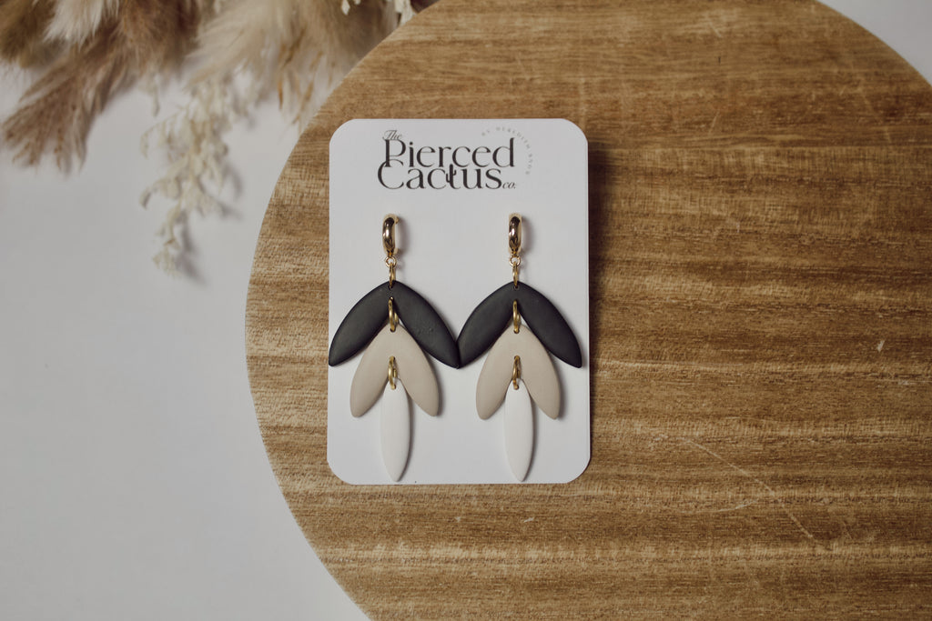 Black, Tan & White Elegant Dangle