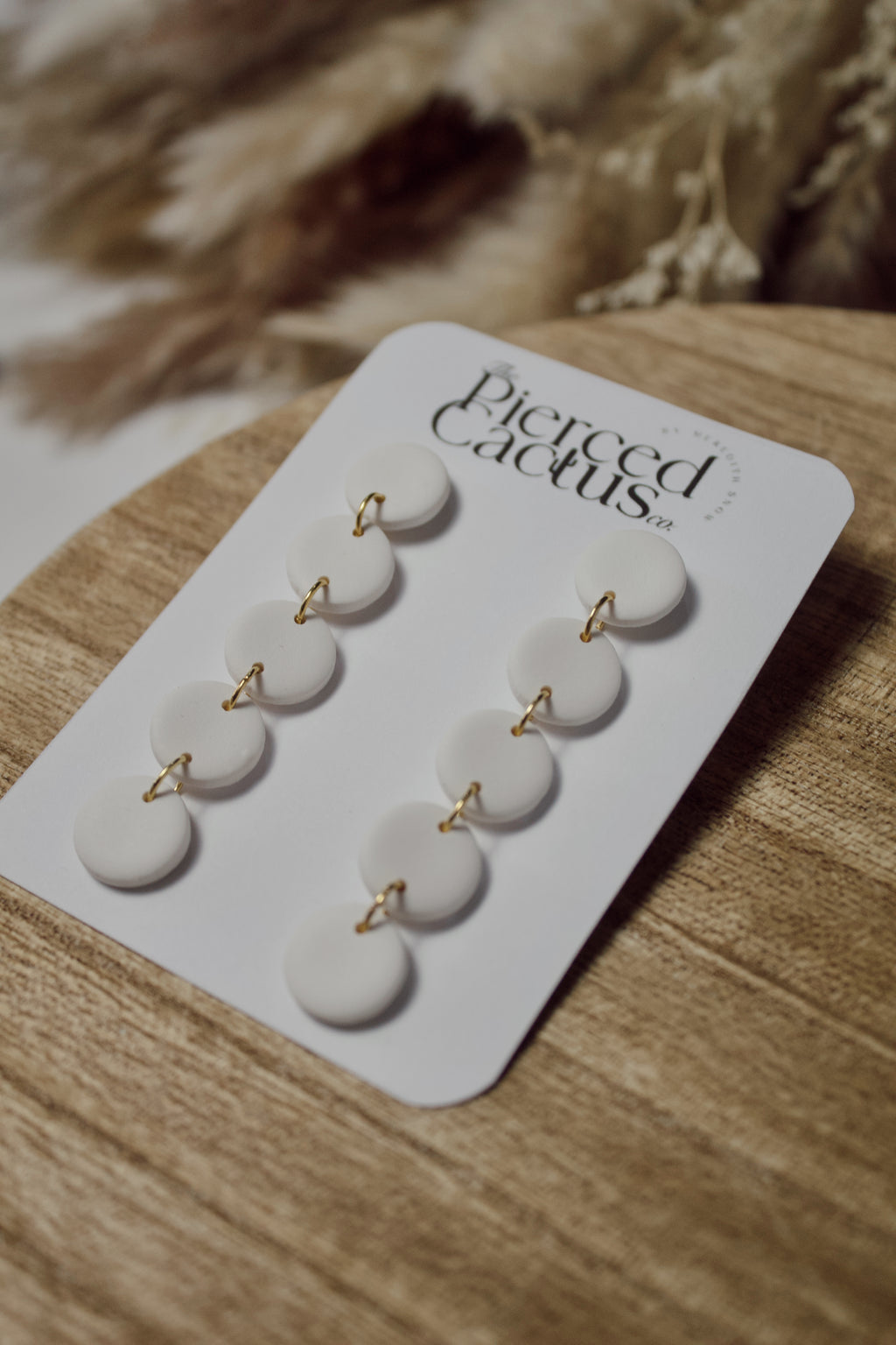 White Circle Drop Dangle