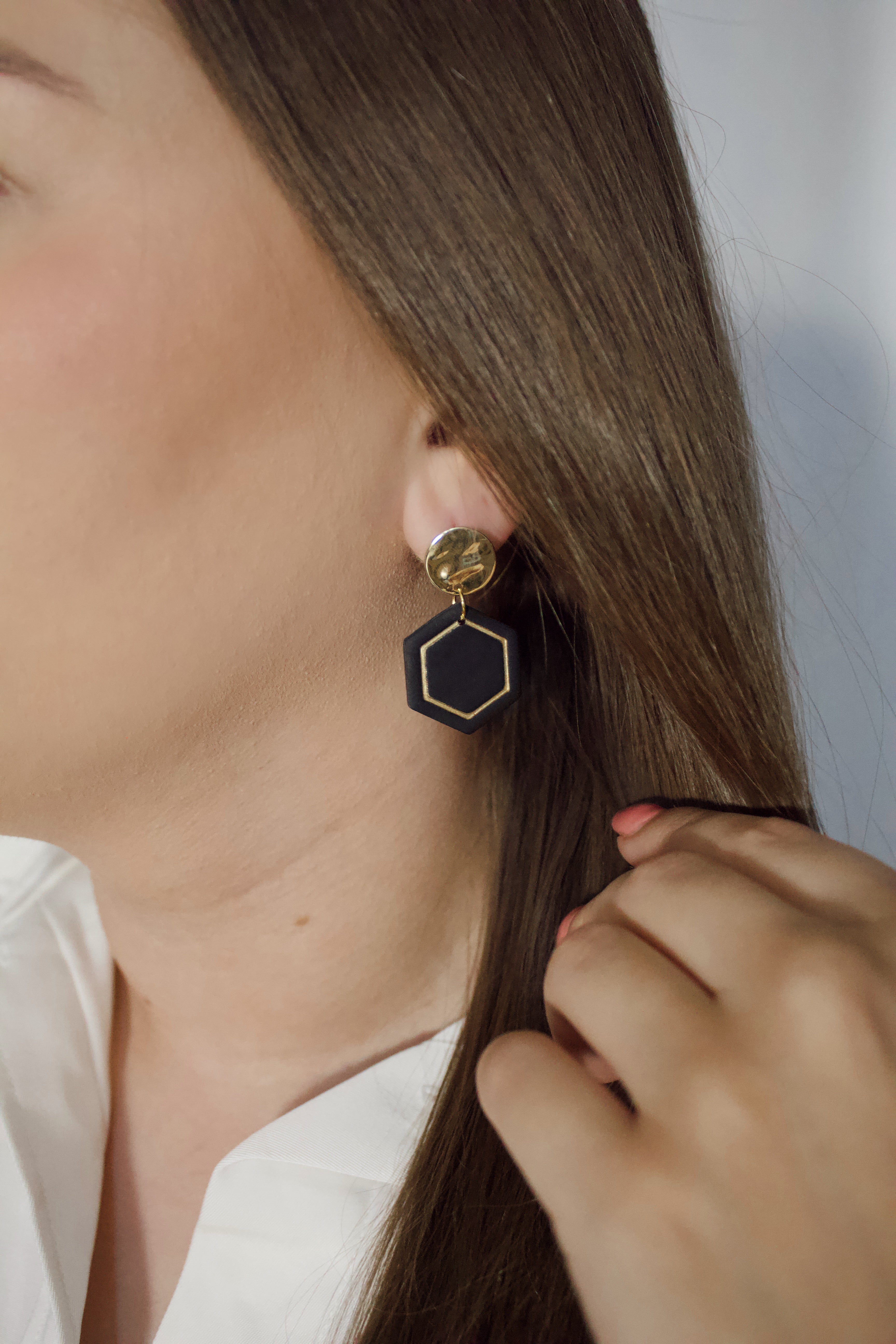 Dainty Black & Gold Boho Dangle
