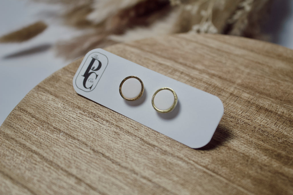 Matte & Gold Outlined Studs