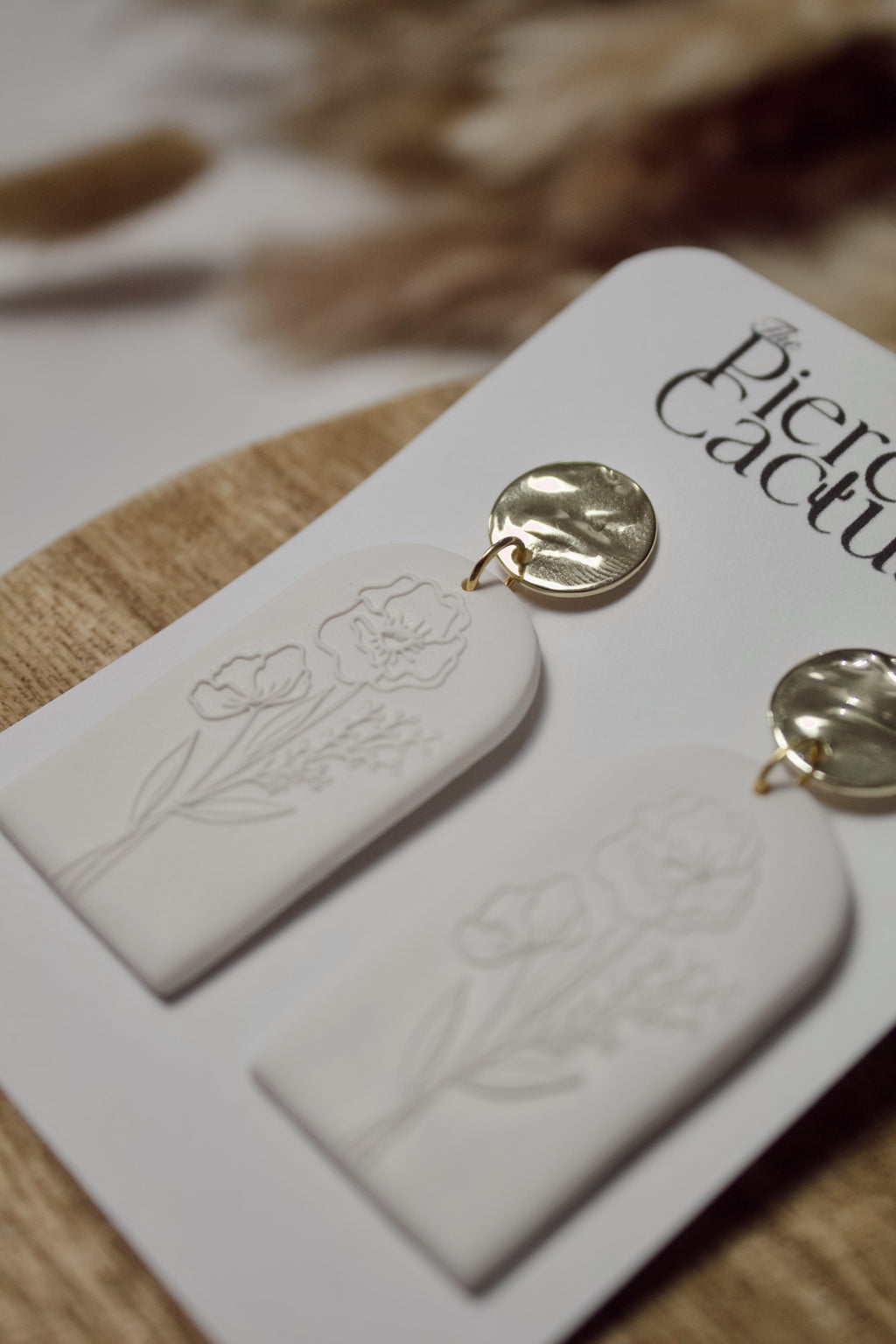White & Gold Floral Dangle