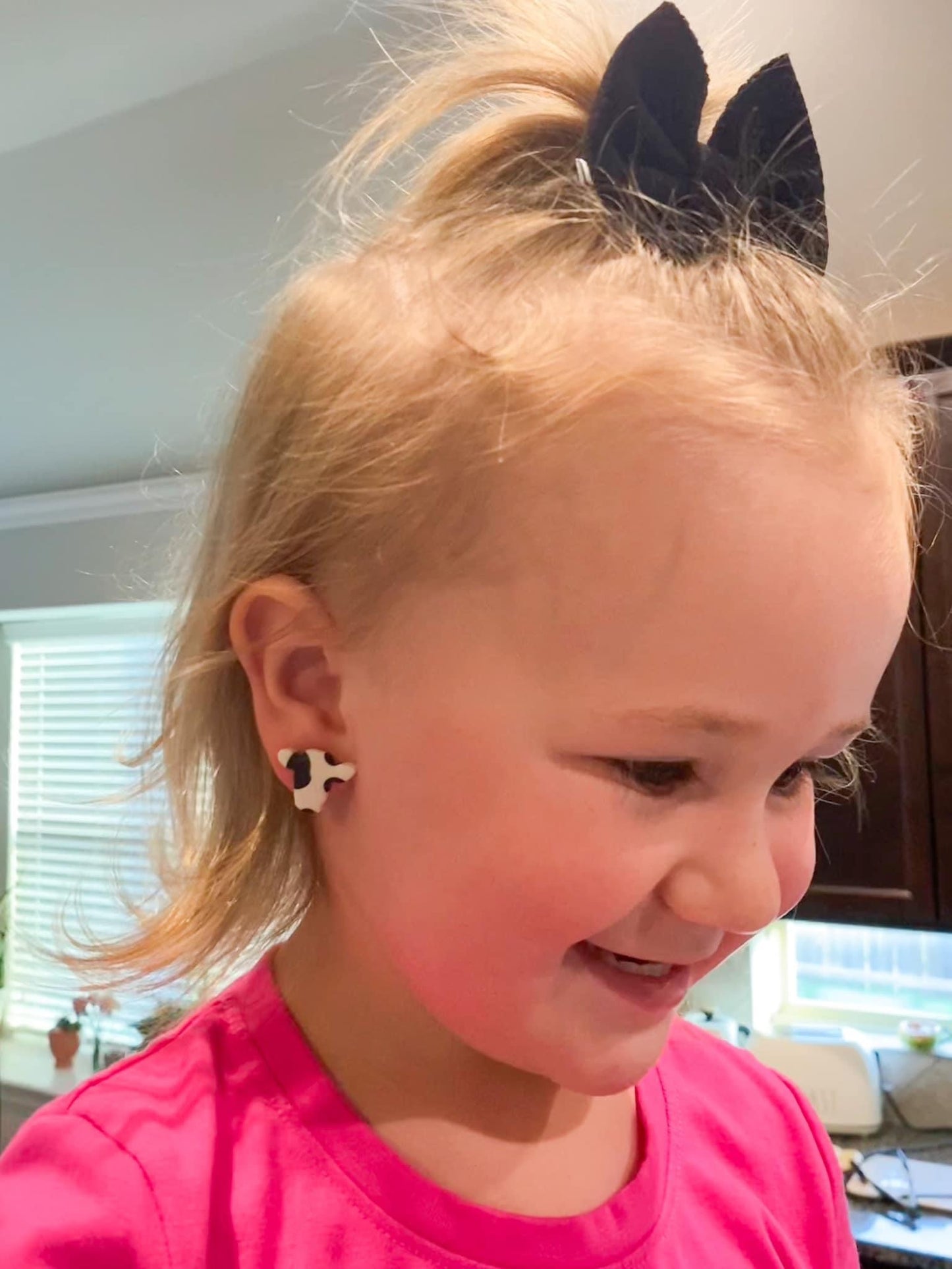 Small Cow Print Cow Studs