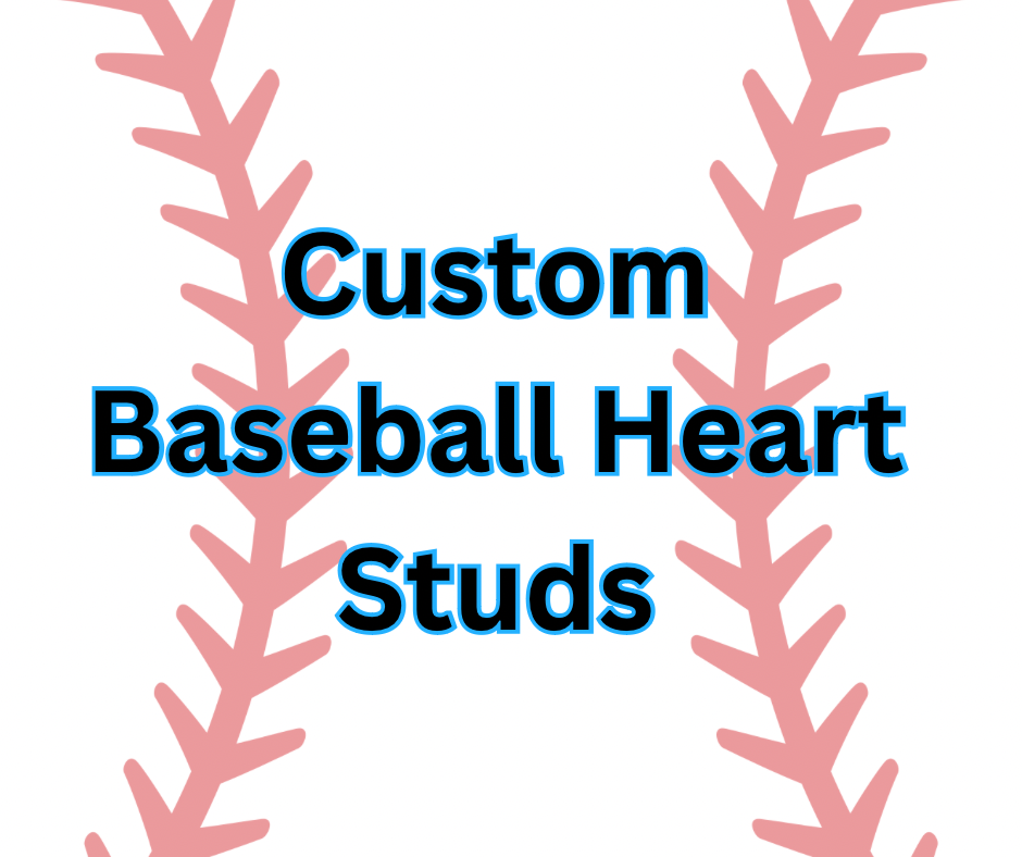 Custom Sports Heart Studs