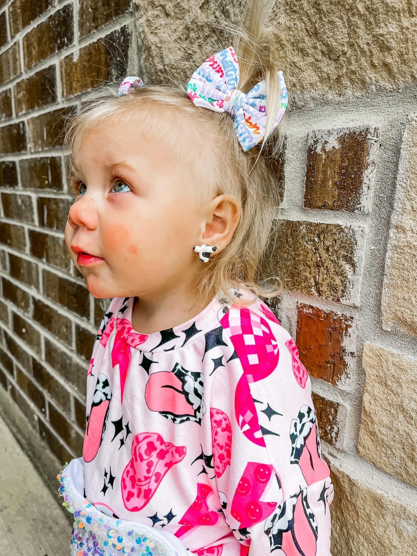 Small Cow Print Cow Studs