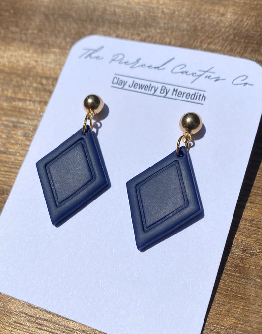(Gold) Navy Blue Dangle